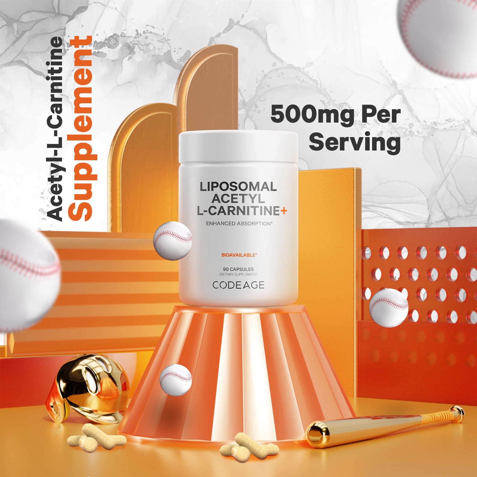 Liposomal Acetyl L-Carnitine+ - 90 Capsules (90 Servings)  | GNC